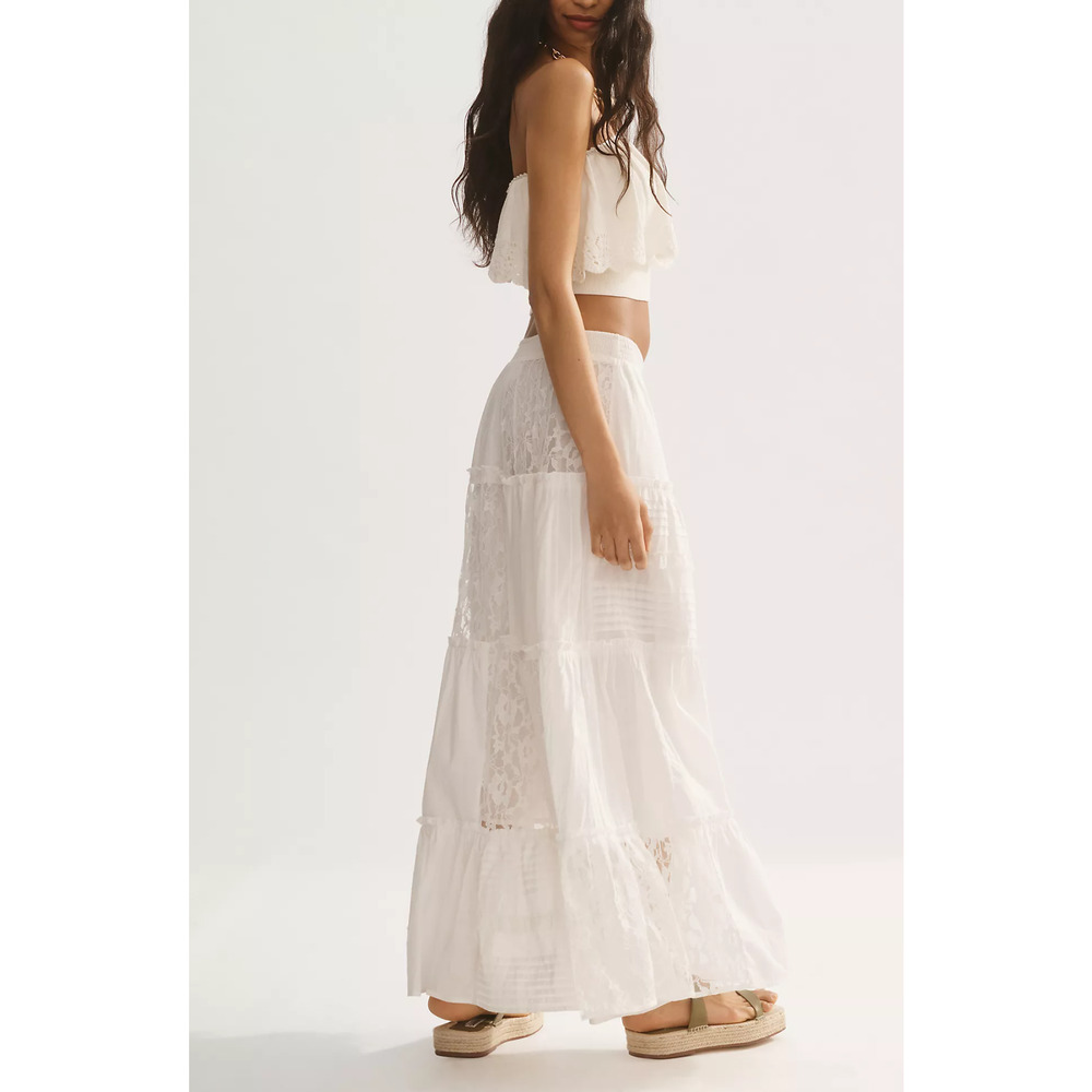 Anthropologie Tiered Lace Patchwork Skirt - XSP - Picture 4 of 7
